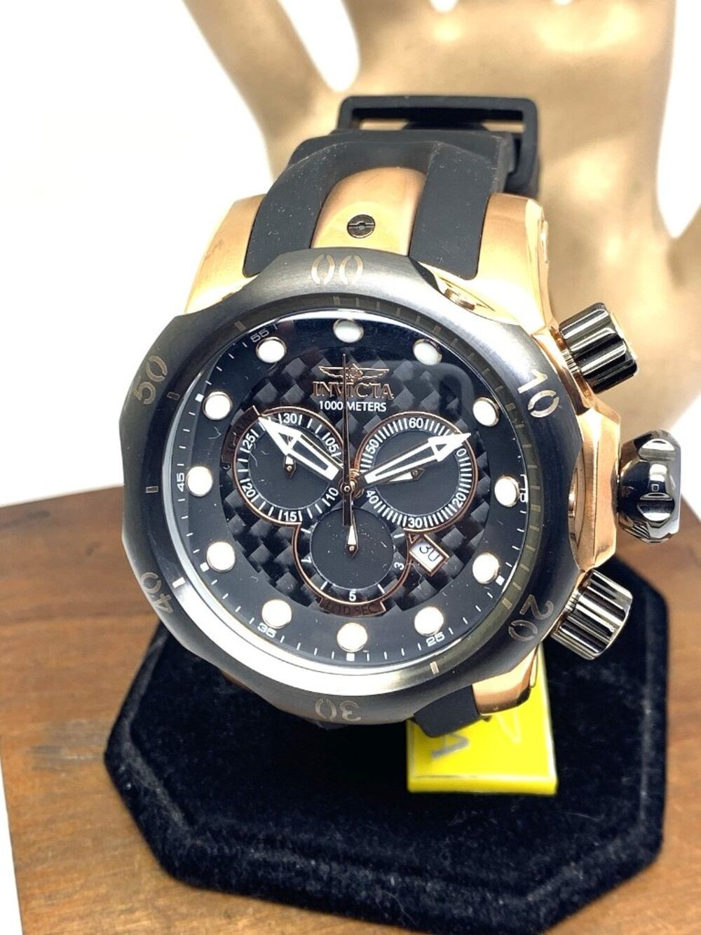 Invicta Men's Watch 0361 Reserve Venom Chronograph Quartz Rose Gold Black Rubber